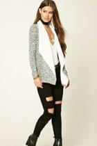 Forever21 Women's  Marled Faux Shearling Cardigan