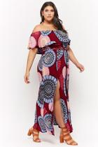 Forever21 Plus Size M-slit Ornate Print Maxi Dress