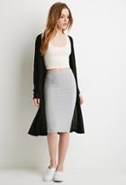 Forever21 Plus Women's  Heathered Pencil Skirt (heather Grey)