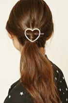Forever21 Rose Gold Rhinestone Heart Barrette