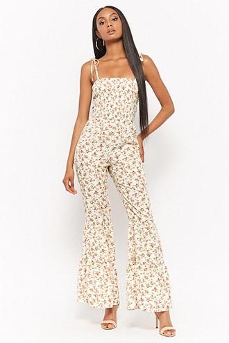 Forever21 Floral Flare Jumpsuit