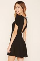 Forever21 Women's  Black Flared Open-back Dress