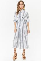 Forever21 Striped Woven Button-front Maxi Dress