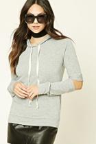 Forever21 Cutout Drawstring Hoodie