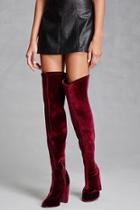 Forever21 Women's  Burgundy Lust For Life Thigh-high Boots