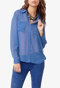 Chiffon Pocket Blouse