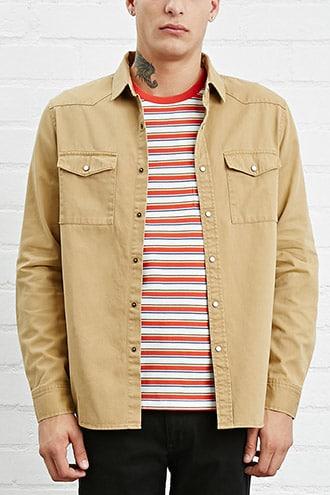Forever21 Fitted Canvas Shirt