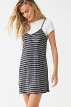 Forever21 Striped Pinafore T-shirt Dress