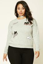 Forever21 Plus Women's  Heather Grey Plus Size Graphic Sweatshirt