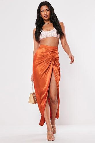 Forever21 Missguided Satin Maxi Skirt
