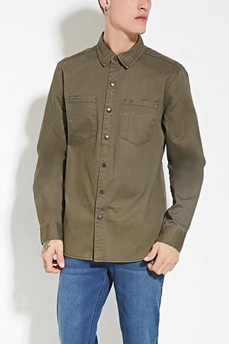 21 Men Men's  Two-pocket Cotton Shirt