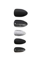 Forever21 Black & Silver Press On Nails