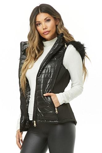 Forever21 Nanette Nanette Lepore Hooded Puffer Vest