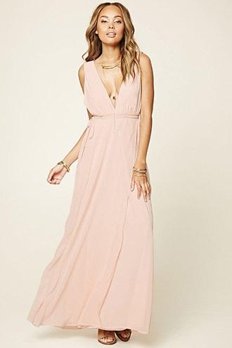 Forever21 Women's Plunging V-neck Maxi Dress