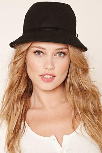 Forever21 Women's  Woven Felt Cloche Hat