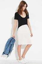 Forever21 Plus Women's  Cream Heathered Pencil Skirt