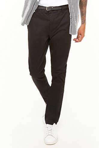 Forever21 Belted Skinny Chino Pants