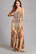 Forever21 Studded Leopard Maxi Dress