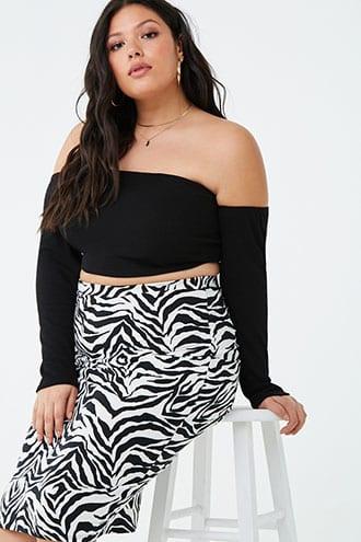 Forever21 Plus Size Zebra Print Pencil Skirt