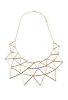Forever21 Cutout Geo Bib Necklace (gold)