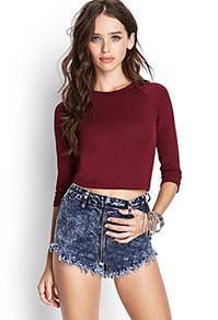 Forever21 Raglan Crop Top