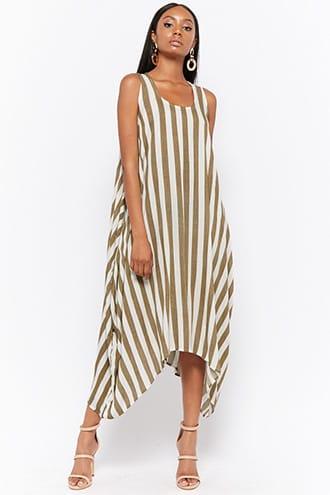 Forever21 Striped Handkerchief-hem Dress