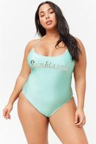Forever21 Plus Size Sunkissed Cutout One-piece Swimsuit