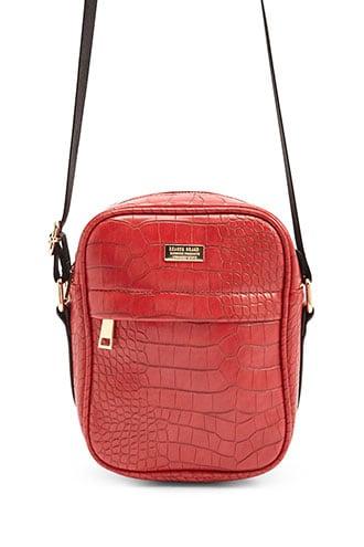 Forever21 Men Reason Faux Croc Crossbody Bag