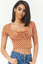 Forever21 Geo Print Keyhole-front Crop Top