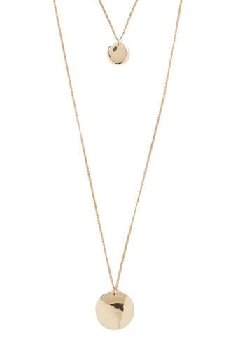 Forever21 Gold Layered Circle Pendant Necklace