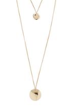 Forever21 Gold Layered Circle Pendant Necklace
