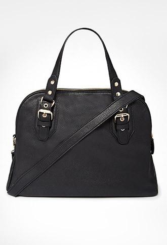 Forever21 Faux Leather Satchel (black)