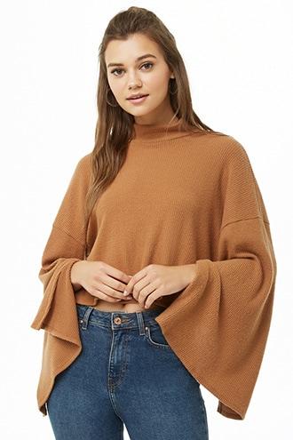 Forever21 Mock Neck Batwing-sleeve Top