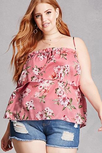 Forever21 Plus Size Floral Flounce Cami