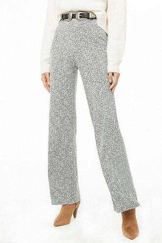 Forever21 Marled Ribbed Wide-leg Pants
