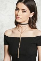 Forever21 Faux Suede Choker Necklace Set
