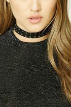 Forever21 Faux Suede Lace-up Choker