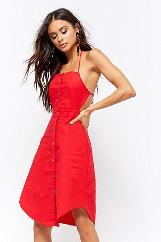 Forever21 Button-front Halter Dress