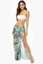 Forever21 Tropical Floral Print Swim Cover-up Skirt