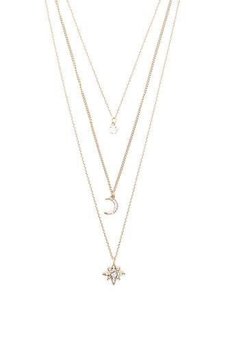 Forever21 Moon And Star Pendant Necklace