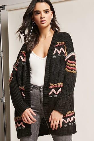 Forever21 Contrast Ribbed Cardigan