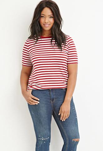 Forever21 Plus Classic Striped Tee