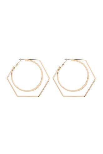 Forever21 Layered Geo Hoop Earrings