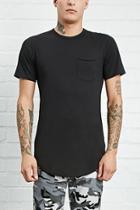 Forever21 Raw-trimmed Longline Tee