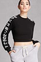 Forever21 Kanji Graphic Crop Top