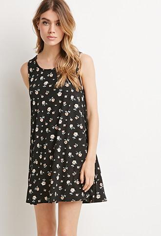 Forever21 Floral Print Babydoll Dress