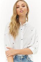 Forever21 Embroidered Mustache Shirt