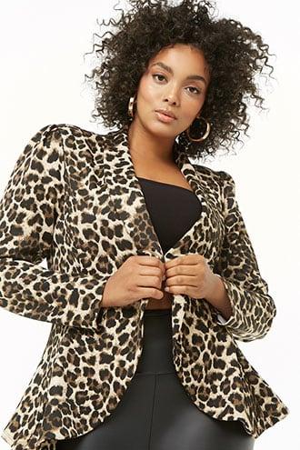 Forever21 Plus Size Leopard Print Blazer