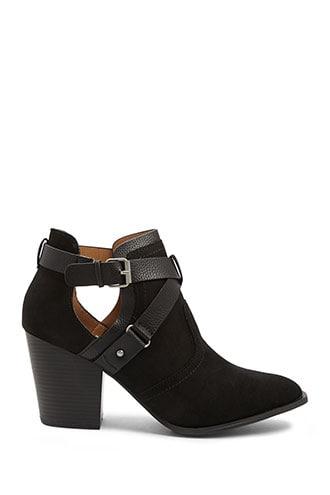 Forever21 Strappy Faux Suede Booties