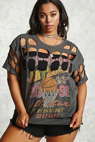 Forever21 Plus Size Desert Bowl Cutout Tee